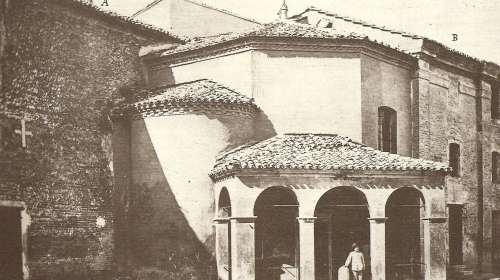 Il Battistero degli Ariani in una foto dei primi del Novecento